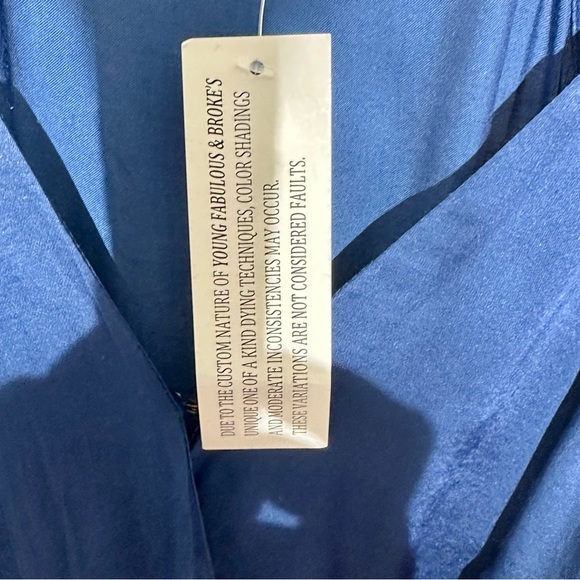Young Fabulous & Broke NWT Wrap Royal Jewel Blue Mini V-Neck Mini Dress - Picture 9 of 16